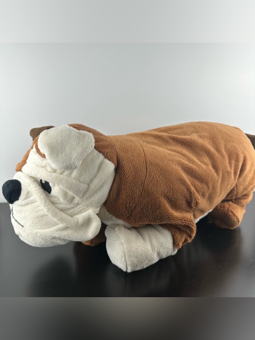 IKEA Gosig English Bulldog Plush Stuffed Animal Brown White Puppy Dog 20”